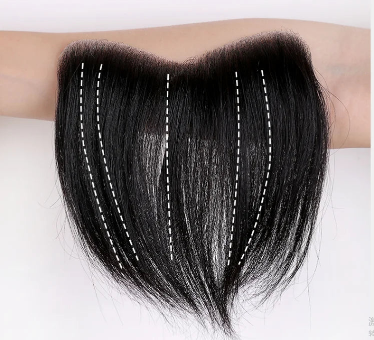 HQ Super Thin Skin Forehead Hair Natural V Loop Bang Natural Hairline Men Human Hair Wigs Hot Supplier