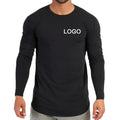 OEM Fitness Wear 95 Cotton 5 Spandex Bodybuilding Clothes Men Active Wear Muscle Fit Stringer Gym Long Sleeve Shirts for Men