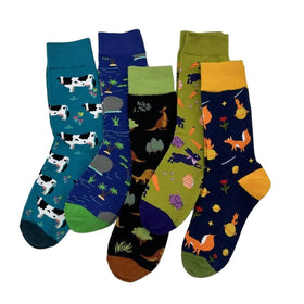 Wholesale Men Socks 100 Cotton Fashionable Custom Animal Theme Cattle Hippo Kangaroo Rabbit Fox Carrot Rose Cute Unisex Socks