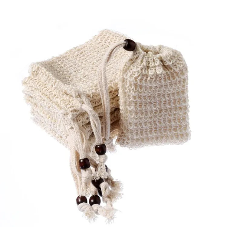 Wholesale 14X9cm Exfoliating Soap Bag Sisal Hand Soap Mesh Bag for Bathroom