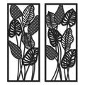 Tailai  2 Pcs Tropical Leaves Wood Wall Art Decor Wooden Sign Boho Wall Decoration Hanging Wall Pendiments Housewarming Gifts