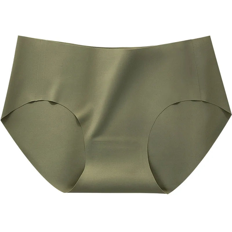 Low Waist Wave Laser Cut Nylon Underwear Traceless Seamless Ice Silk  Suji Bikini Panty