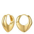 Fashion High Quality PVD 18K Gold Plated Brass Jewelry Heart Shape for Women Accessories Hoop Earrings E211278