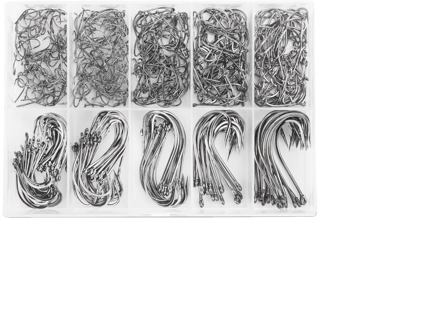 High Carbon Steel Fishing Circle Hooks 500Pcs/90Pcs Assortment for Saltwater Freshwater Ice Fishing Multi Size Fishing Gear