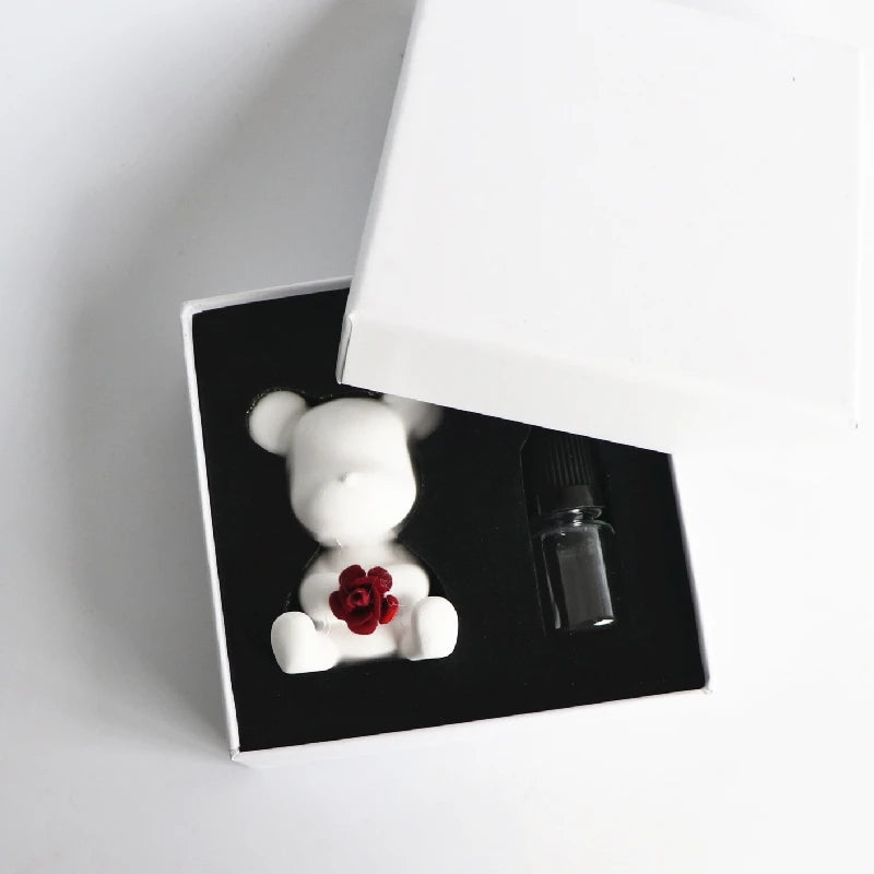 Hot Selling Porcelain Aroma Plaster Essential Oil Home Fragrance Diffuser Scented Ceramic Cute Bear Car Vent Clip Air Freshener