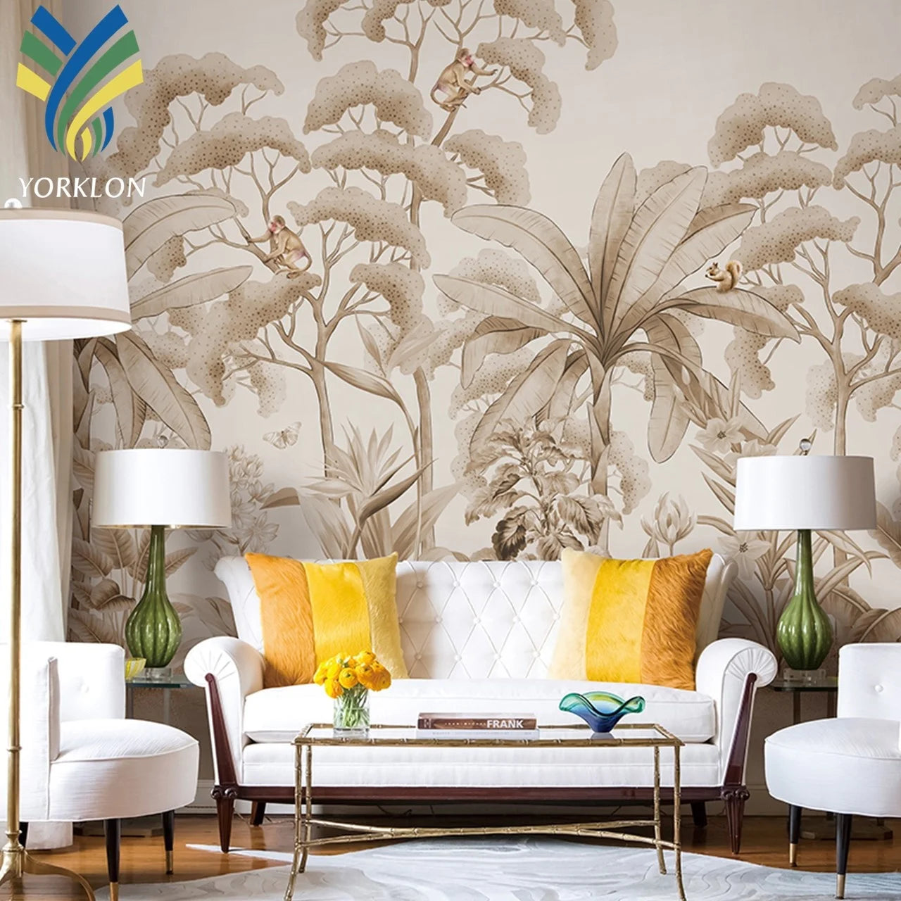 Luxury Walls Paper Rolls Nature Waterproof Flower Home Decoration 3D Wood Tropical Mural Wallpaper