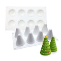 BPA Free Non-stick Reusable 8 Cavity  Silicone Christmas Cake Baking Mold 3D Christmas Tree Mousse Cake Mould