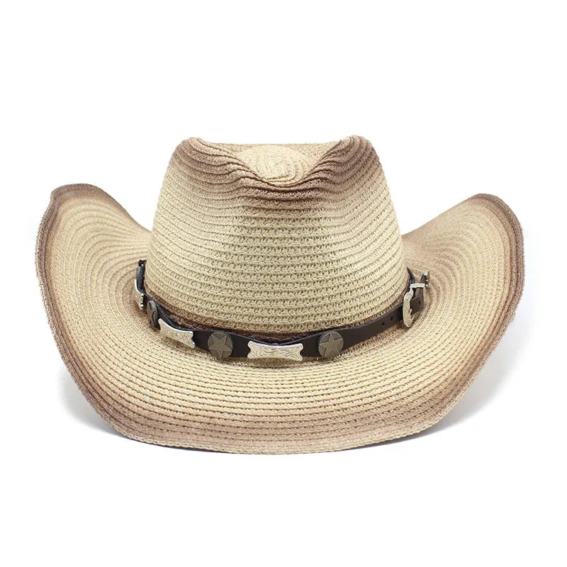 Outdoor Straw Hat Western Beach Paper Straw Summer Men's Cowboy Hat