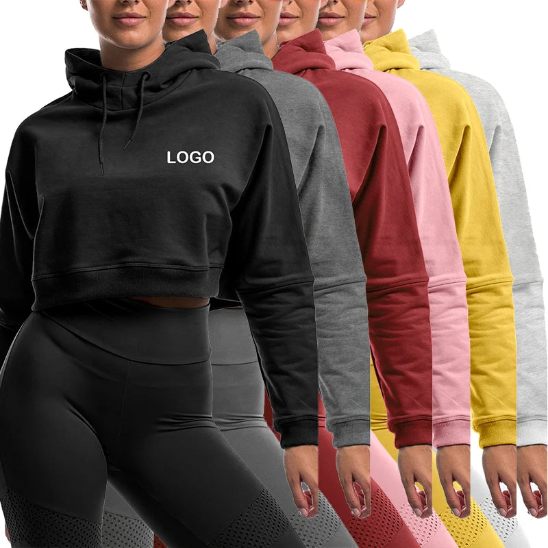New Arrival Cotton Women Pullover Women Crop Top Hoodie Soft Sweatshirt Women