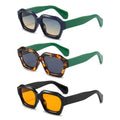 DL GLASSES Polygonal Classic Square Unisex Sunglasses Fashion Green PC Frame Acrylic Lenses Custom Logo Shades