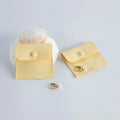 8*8 cm Luxury Microfiber Yellow Envelope Button Closure Earring Necklace Ring Pouch Bag for Jewelry Gift Packaging