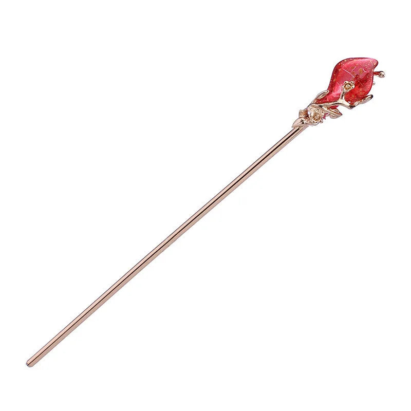 Vintage Chinese Style Women Metal Rhinestone Hair Stick Hair Chopsticks Hairpin Woman Jewelry Hair Clip Accessories