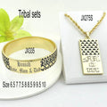 JX335 Hawaiian Tribal Jewelry Set Personalized Name Necklace and Bangle Set Anniversary Birthday Graduation Gift Kids-adult Size