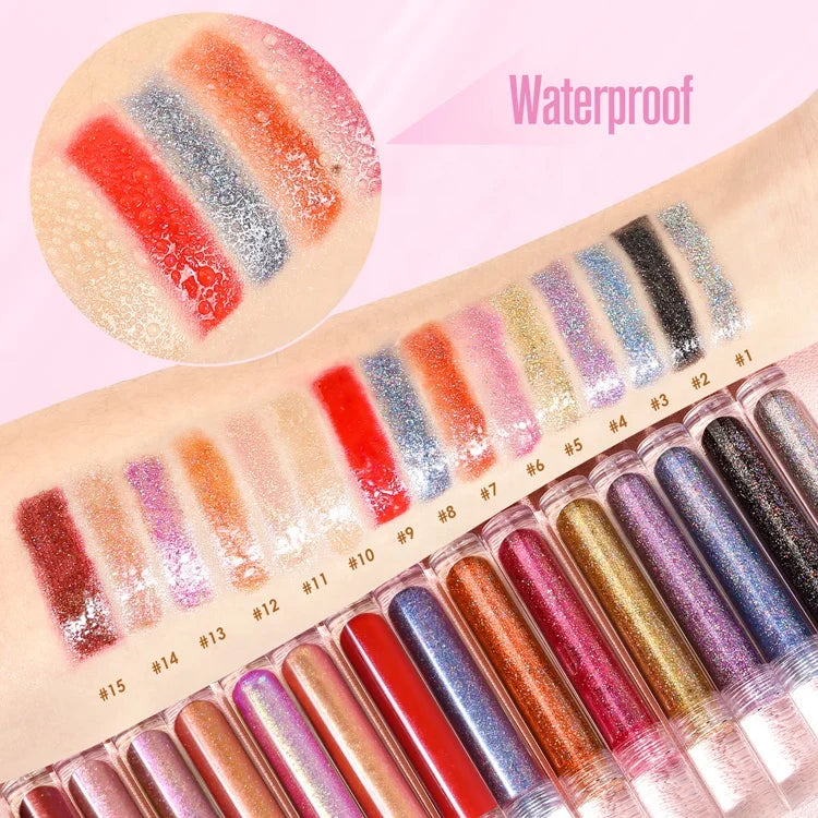 Wholesale Non-stick Cup Cosmetic 2024 New Color Rebranding High Shine Holographic Diamond Glitter Lipgloss