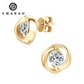 Elegant Shiny Boutique Jewelry D-color 5mm 0.5ct Moissanite 925 Sterling Silver Swirl Stud Earrings for Women