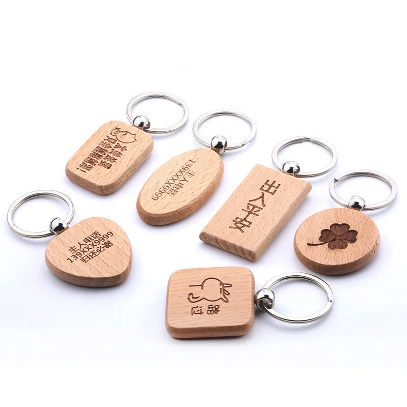 Promotion Other Material Keychain Custom Laser Engraved Keyring Heart Square Rectangular Oval Many Shapes CHANNEL Promotion
