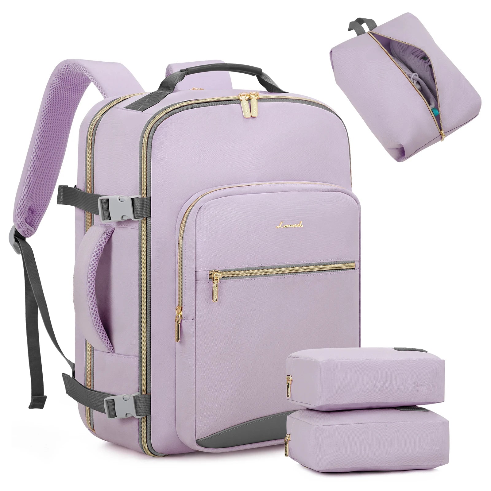 LOVEVOOK 2024 New Style Multifunctional 40L Travel Laptop Backpack Bags Large 4pc/set Fashion Business Outdoor Backpack Unisex