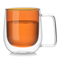 High Quality Double Wall Glass Coffee Cup High Boron Glass Handle 250ml Capacity Modern Style for Home Restaurant Office Use