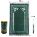 Mosque Islamic Sajadah Prayer Carpets New Woven Prayer Mat Gift Set and Tasbih  With Elegant Cylinder Gift Box