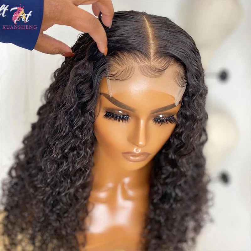 Transparent Lace Wigs 100% Virgin Human Hair Unprocessed Virgin Cheap Preplucked Water Wave Human Hair Lace Wigs