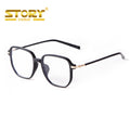 STORY PSTY22186 Fashion Eyeglasses Support Custom Myopia Lens Oversized Square Blue Light Blocking Optical Frame