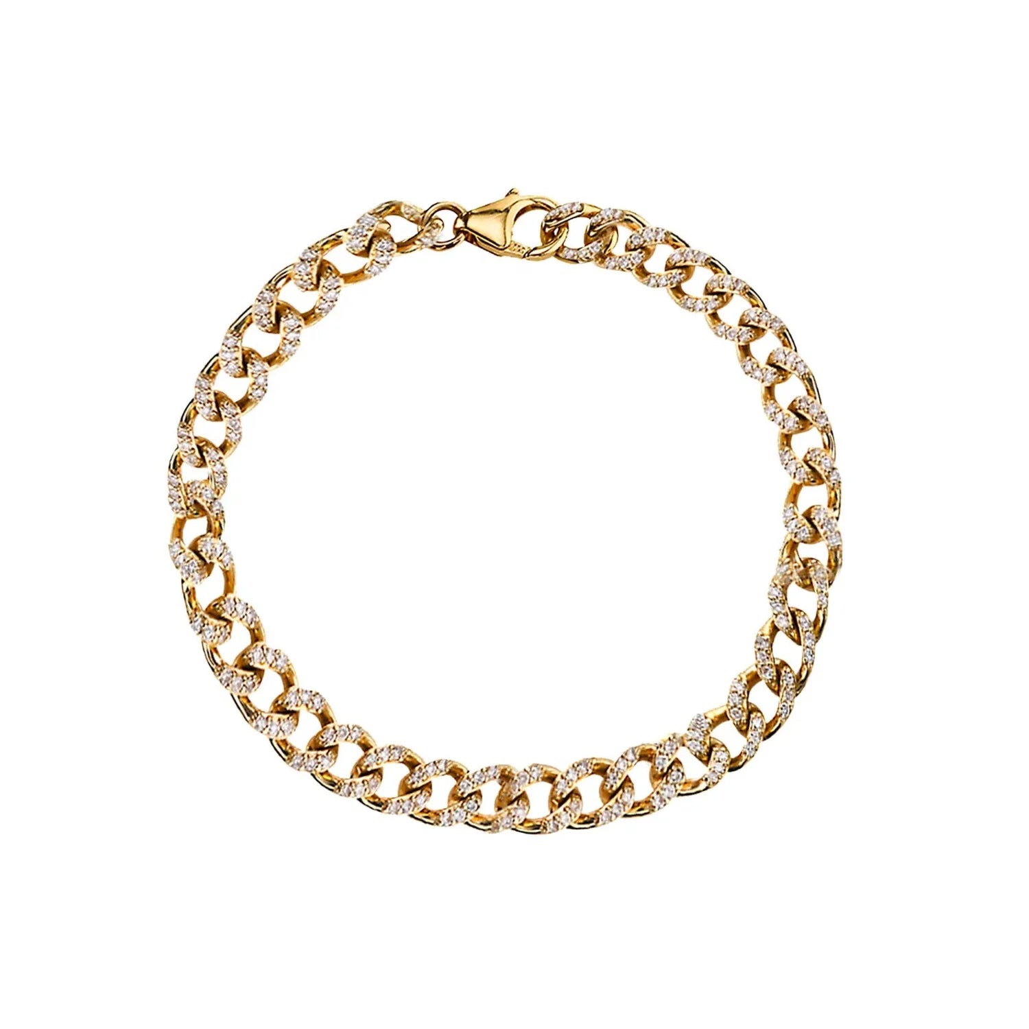 LOZRUNVE Custom Jewelry 18k Gold Plated Zircon Black Diamond Curb Link Bracelet 925 Silver