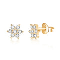 Popular Cheap Jewelry Online Srebro 925 Silver 24K Gold Plated Jewelry Flower Petal Earring
