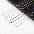 Hiphop 1.8MM Wave Chain Stainless Steel With Gold and Steel Fashion Gold Plated Chains Necklaces Wedding Zircon Geometric Gift