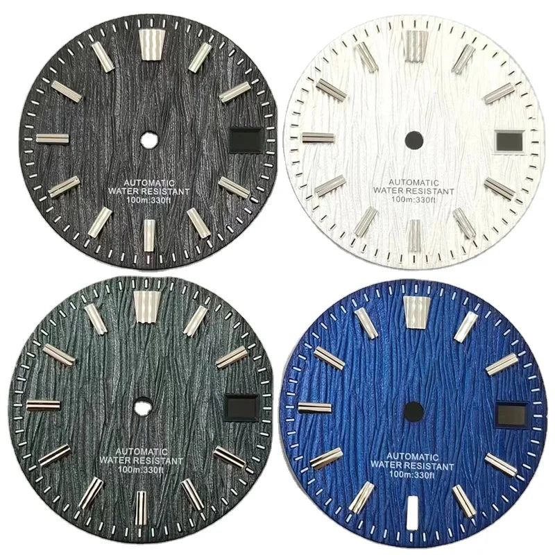 BLIGER 29mm NH35 Metal Dial Watch Parts Black White Blue Customizable Options for Watch Customization