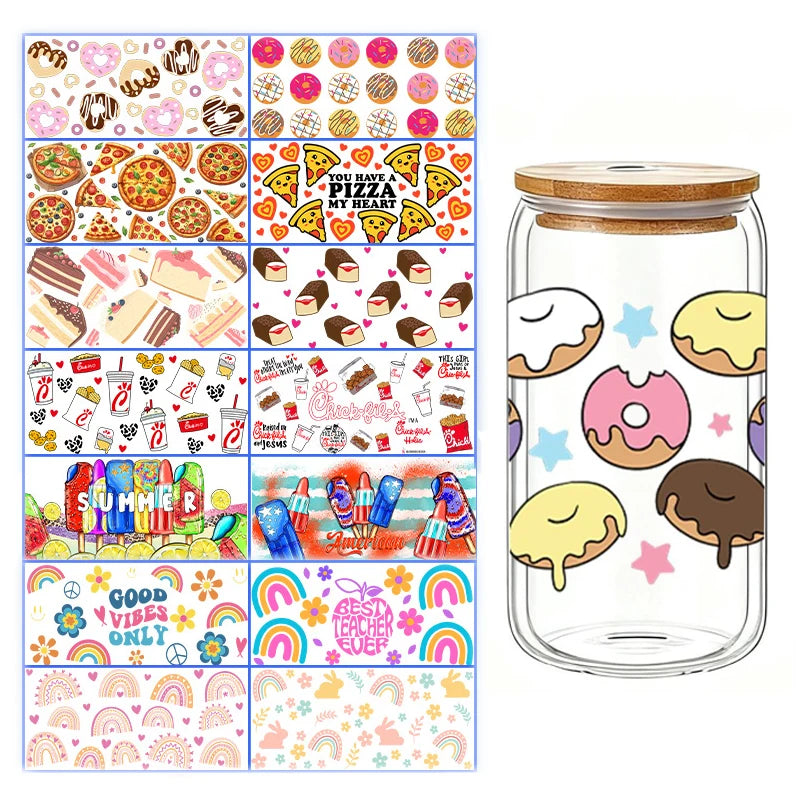 Wholesale Good Price 5000+ Design High Quality Printing DTF Sticker Label Waterproof UV DTF Cup Wrap Transfers