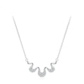 Simple Fashionable S925 Sterling Silver Cubic Zirconia Geometric Clavicle Chain Necklace Fine Pendant Necklaces for Women