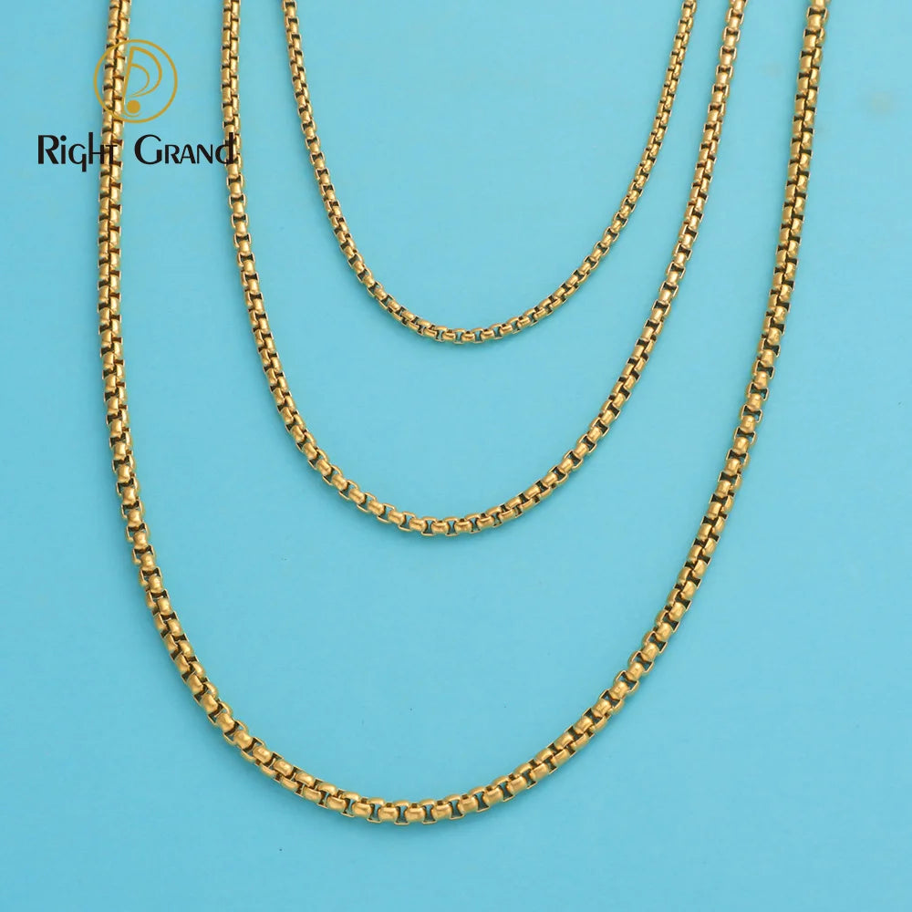 Fashion square Box Chain Necklace Personalized Hip Hop Stainless Steel Handmade Chain Diy Jewelry Chain