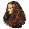 Wholesale High Density 250% 13X4 Lace Frontal Wigs Highlight Color 4/30 Piano Water Wave Double Drawn Vietnamese Hair Wig