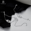 ICEBELA Temperament Long Chain Tassel Earrings Female High Sense Texture S925 Sterling Silver Asymmetric Earrings
