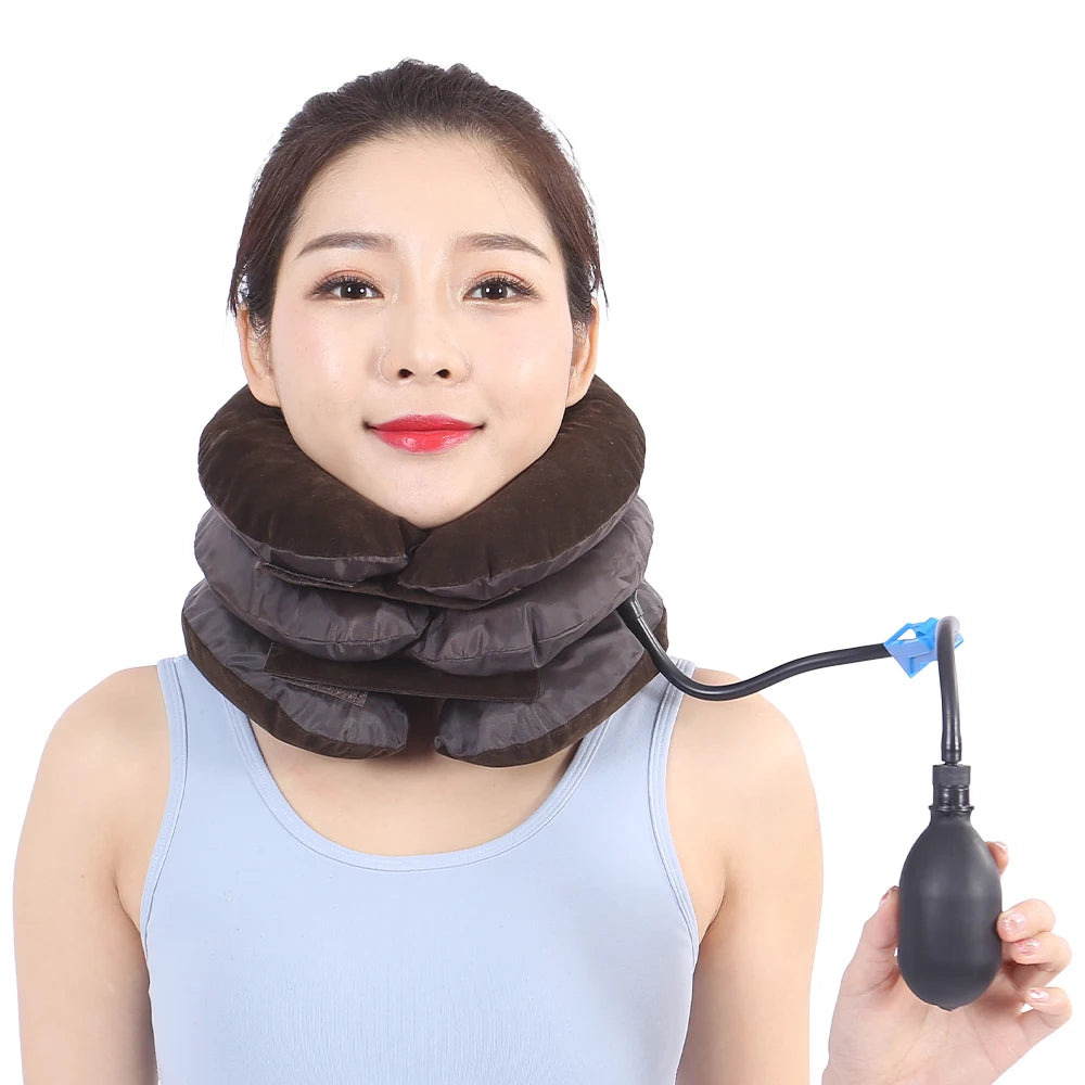 Inflatable Air Neck Stretcher Soft Cervical Collar Pillow for Pain Relief Traction and Correction Apparatus for Stress Pain