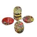 Diy Seven Chakras Dragon Blood Stone Worry Stone Reiki Healing Crystals Stones with Thumb Scraping Board Box Set for Gift