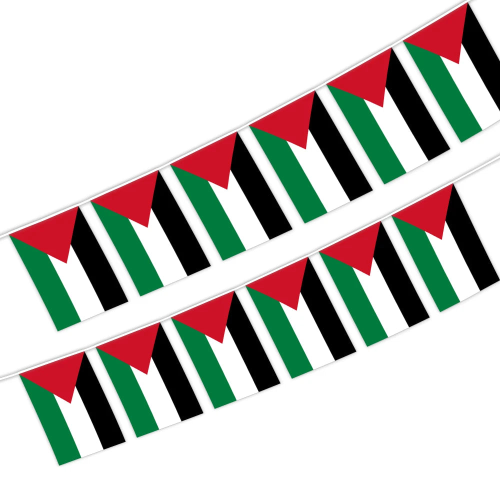Wholesale 5.5x8 Inches Palestine String Bunting Flags for Indoor and Outdoor Decoration(20pcs/set)