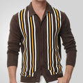 Wholesale OEM Men's Spring Thin Knit Business Casual Long Sleeve Striped Polo Shirt Cardigan