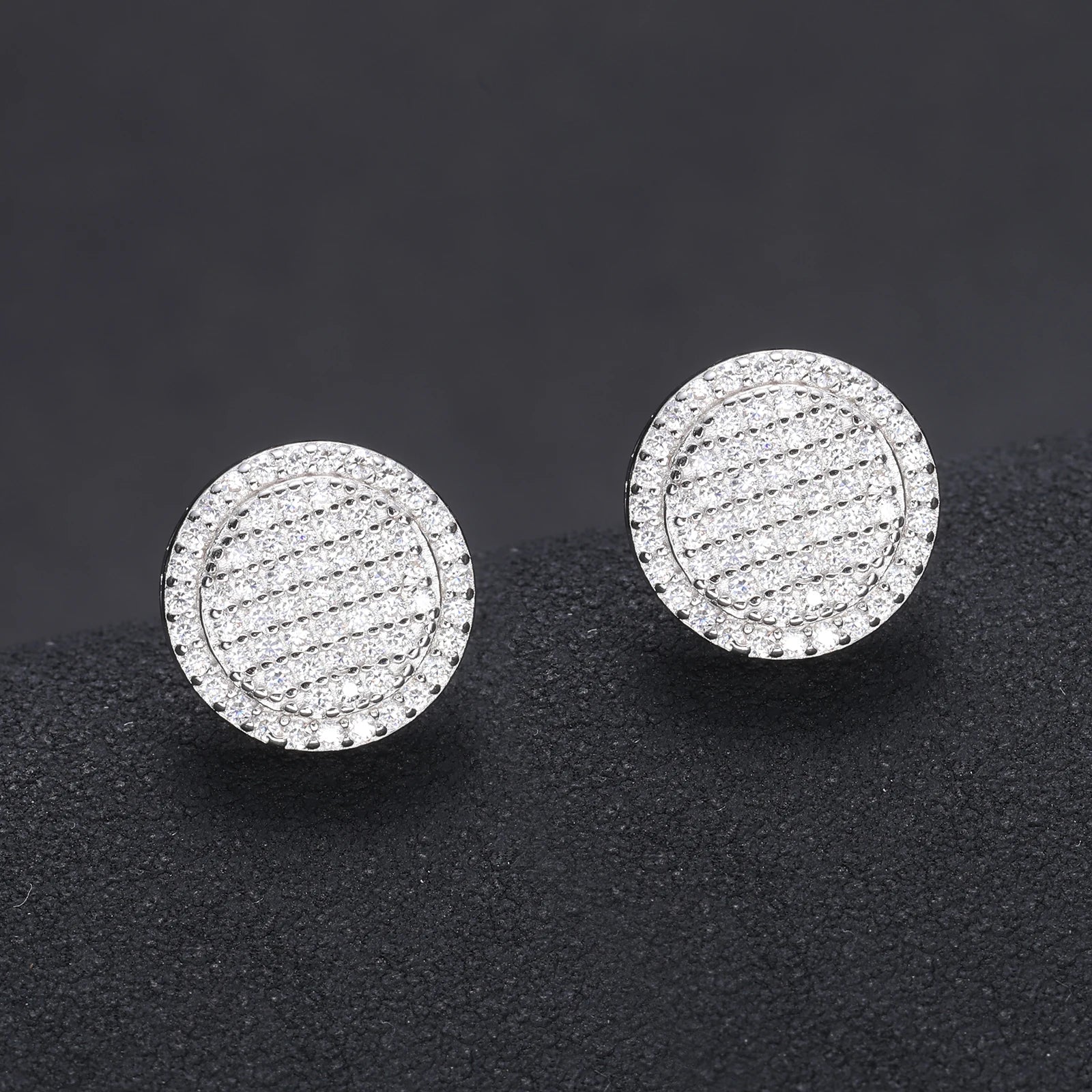 Luxury Moissanite Round Stud 925 Sterling Silver Fine Jewelry Earrings Wedding Gift for Guests Earrings Women