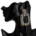 HOVANCI Factory Wholesale Women Exaggerate Big Earrings Bohemia Vintage Geometric Diamond Earrings