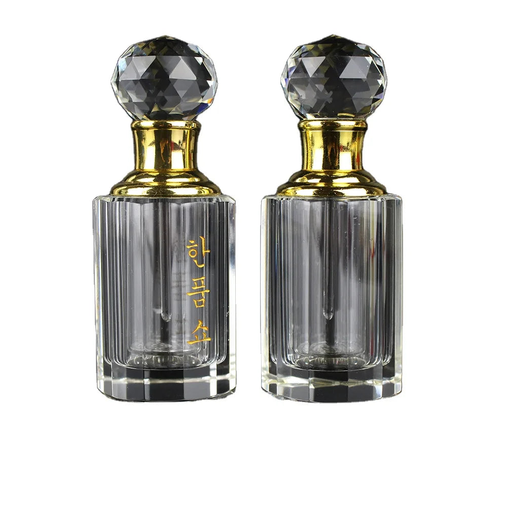 New Design 3ml Crystal Glass Attar Perfume Bottle Empty Crystal Portable Perfume Bottles for Girls Valentines Gifts