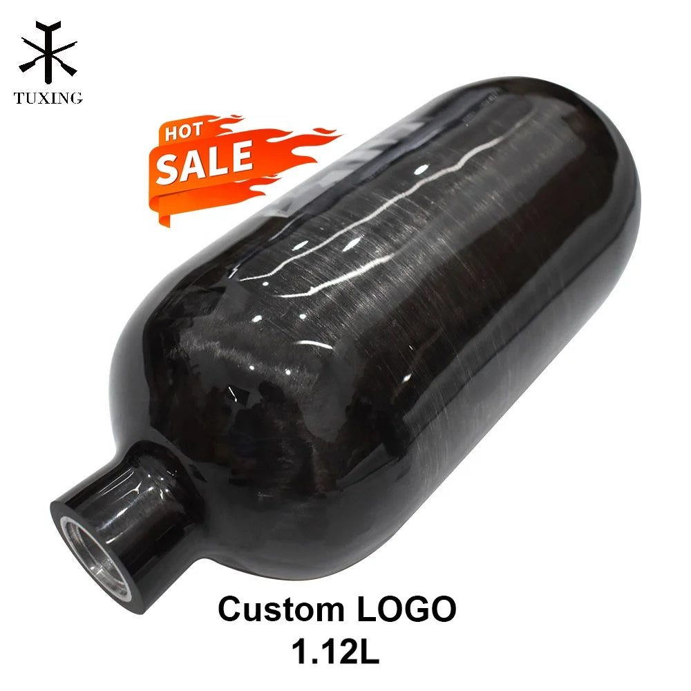 TUXING High Performance High Pressure 1.12L 30Mpa 300bar 4500psi Diving Breathing Pcp Paintball Game Carbon Fiber Gas Cylinder