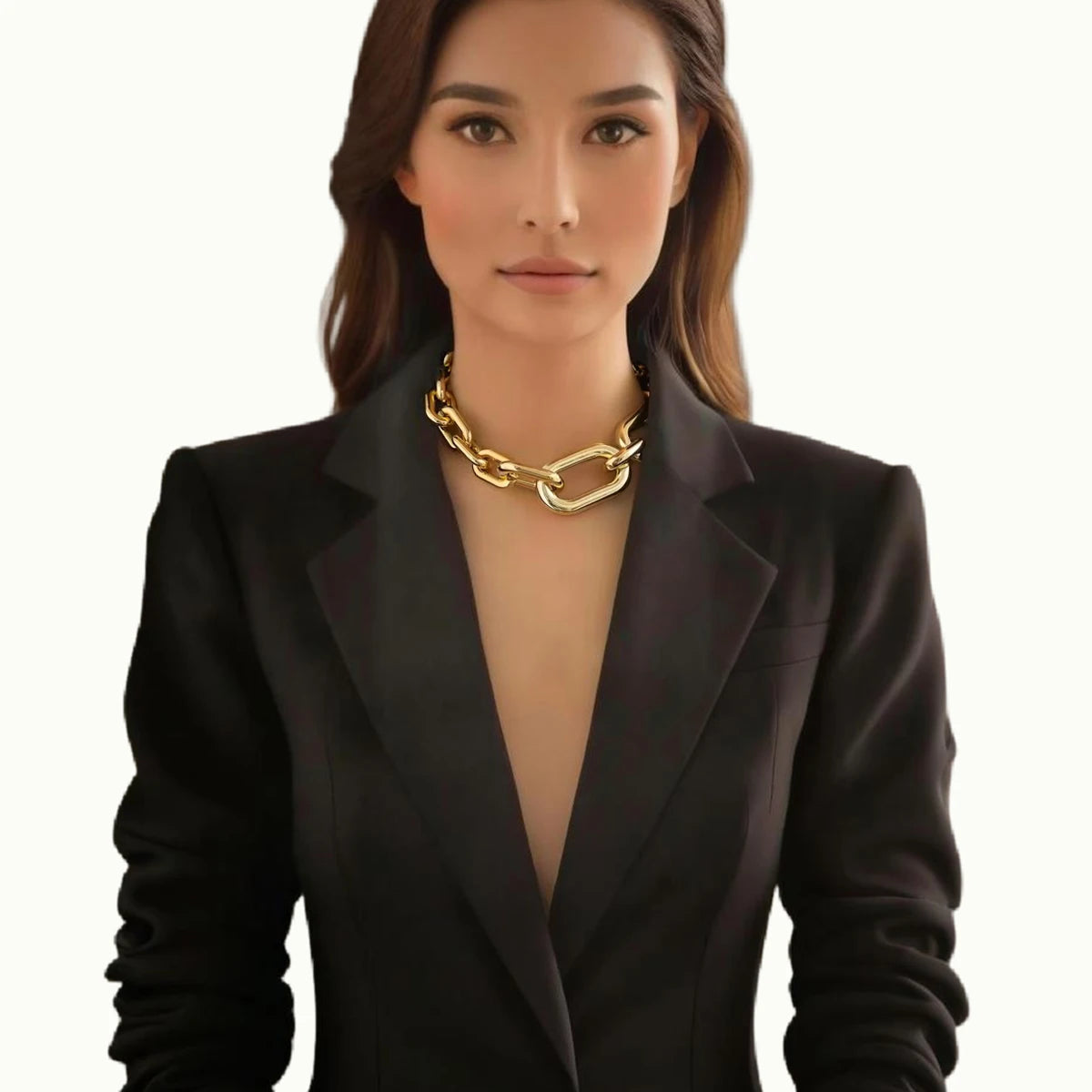 Hip Hop Chunky CCB Linked Chain Short Choker Necklaces for Women Statement Large Collar Accessories Female Fashion Neck Necklace