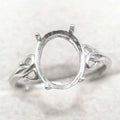Sterling Silver 10*12mm Semi Mount Ring Empty Frame Blank Support Setting S925 Base Holder Without Center Stone for DIY Inlay