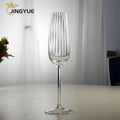 Creative Champagne Flutes Goblet 245ml 8oz Vintage Custom Logo Crystal Ribbed Wedding Pink Champagne Coupe Glasses for Wedding