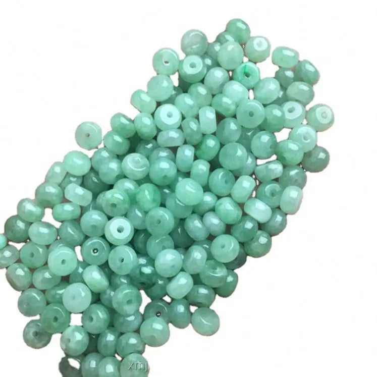 Myanmar Jade Grade a Parts Small Accessories Ice Planted Green Abacus Beads Small Jade Buckle Crafts Wholesale