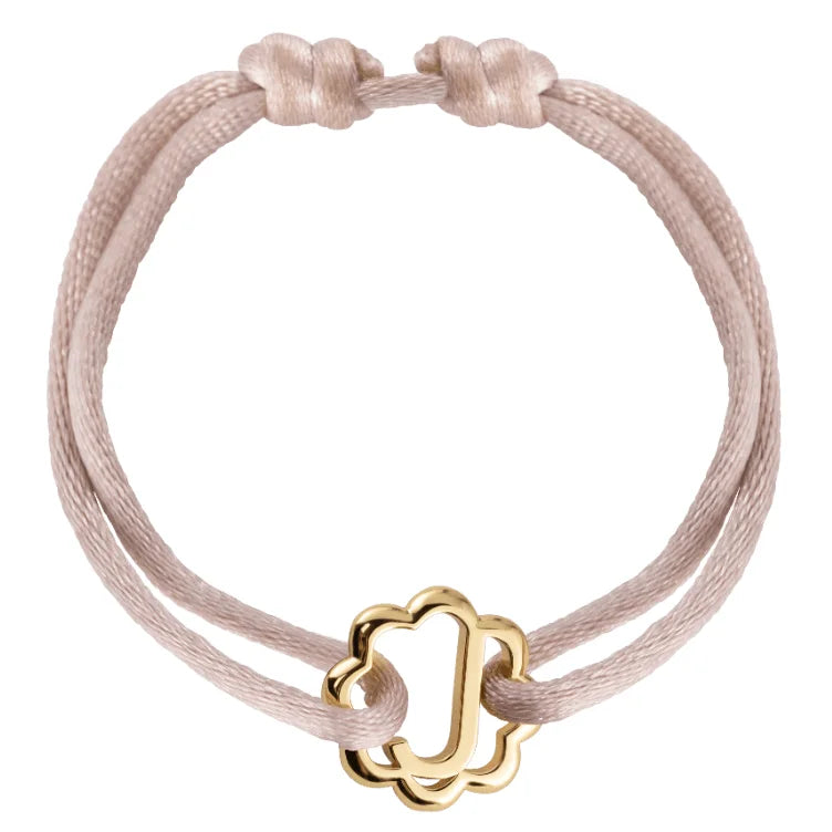 Inspire Jewelry New Creative Stainless Steel Rosette Initial Cord Bracelet Free Letter Nylon Rope Dainty Wear Jewelry for Unisex