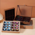 Wooden 8 Slot Glasses Display Box for Shop Watch Sunglasses Display Tray Single Layer Eyewear Jewelry Storage Box