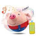 Hot Sell USB Rechargeable Cartoon Pig Electronic Interactive Dog Toy  Pet Plush Dog Squeaky Toy