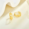 QX Custom OEM Unique Fine Jewelry Vintage Luxury 925 Sterling Silver 18K Gold Plated Hoop Huggie CC Round Earrings Women